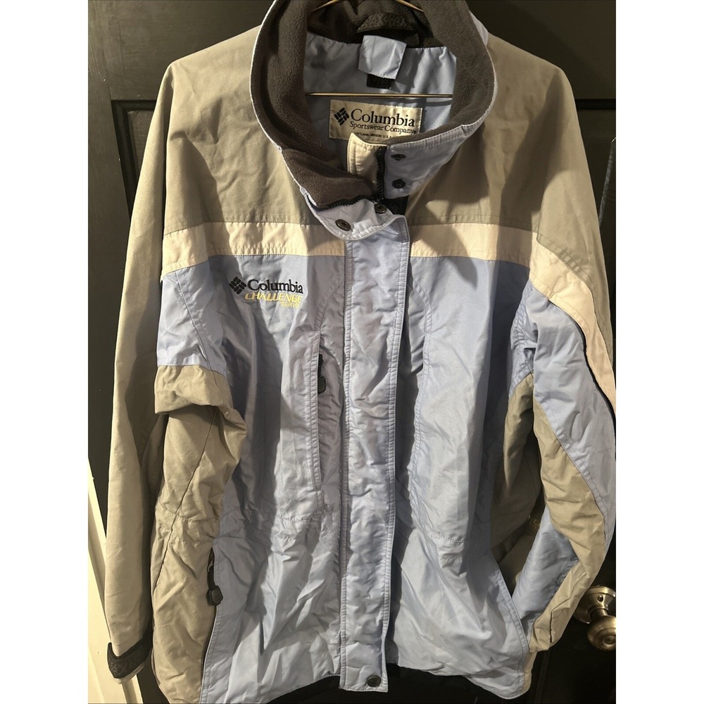 Women’s Large Columbia Challenge Series Shell Jacket Blue and Gray No Hood